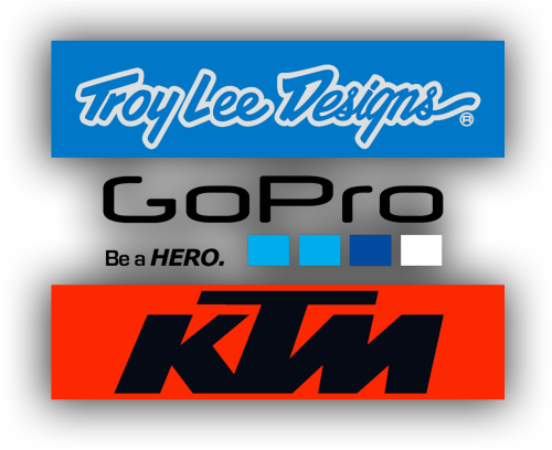 2017 Tld Gopro Redbull Ktm Team Pack Troy Lee Designs Signature Icon Stickers 25 Pack Red