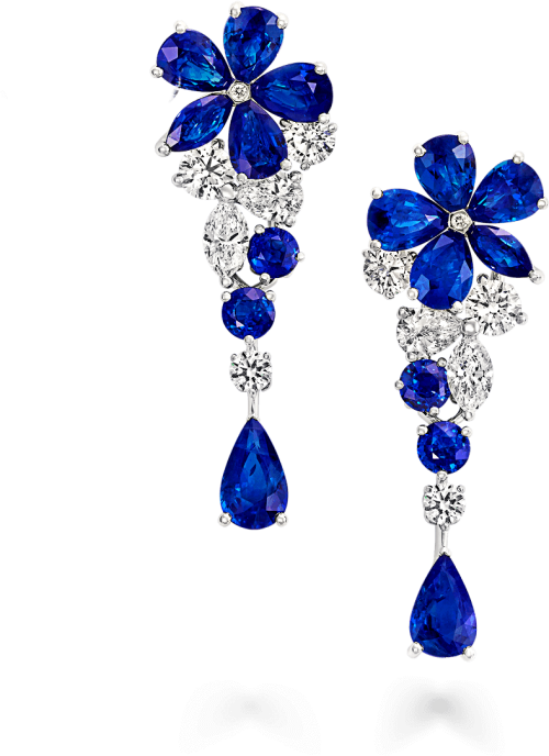 A Pair Of Graff Sapphires And Diamonds Carissa Single Emerald Earring Transparent Background