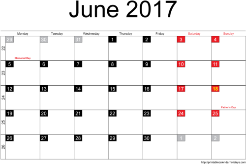 Blank Printable June 2017 Calendar In Printable Format Moon Calendar November 2018