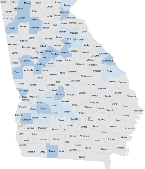 12county Label Vector Georgia Map Creative Arts