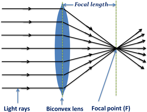 Biconvex Len Converging Light Rays Biconvex