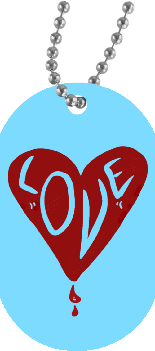 Bleeding Heart White Dog Tag Boyfriend Gifts For Valentines Day