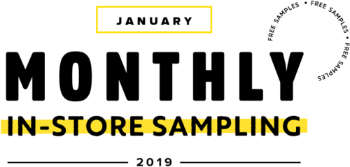 2019 January Monthly Instore Sampling Graphics