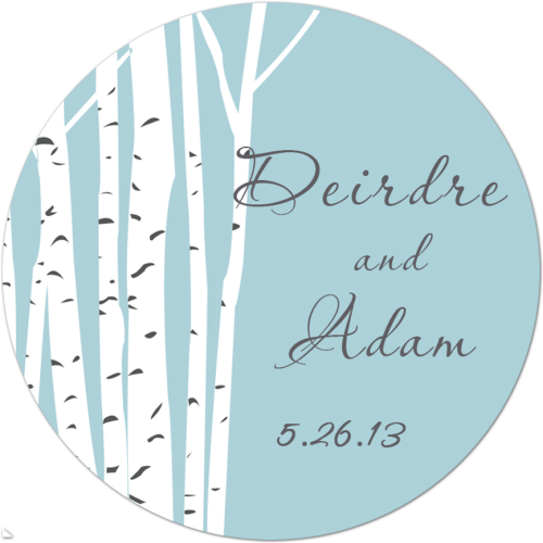 Birch Tree Personalized Sticker They Lived Happily Ever