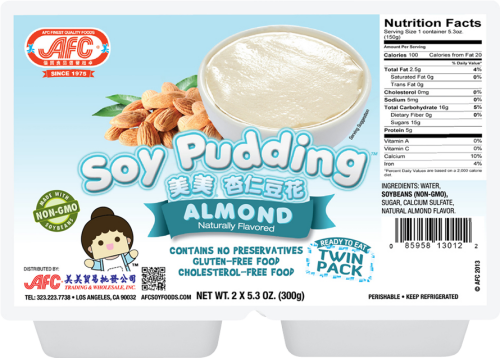 Afc Almond Soy Pudding 34 Oz Label