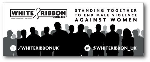 'standing Together' Banner White Ribbon Uk Poster