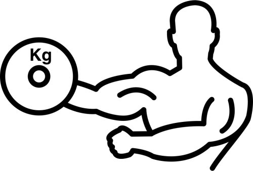 Bodybuilder Carrying Weight On One Hand Outline Comments Halteres Png Desenho