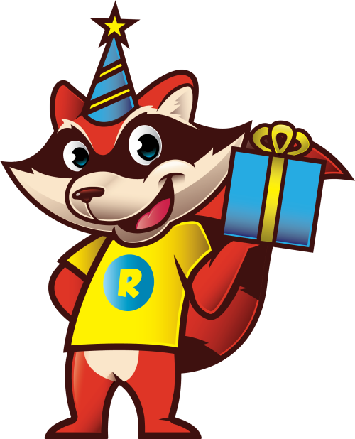 Birthday Mascot Ai Red Racoon Games