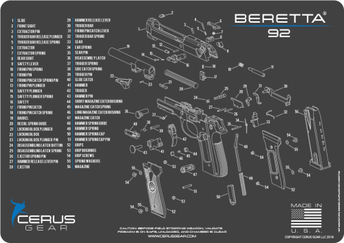 Beretta® 92 Schematic Promat Firearm