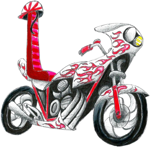 Bosozoku Bike Cartoon