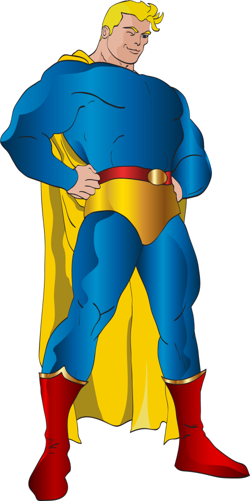 Blue Superhero Costume Clipart