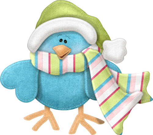 Winter Clipart Scene Cute Winter Birds Clipart