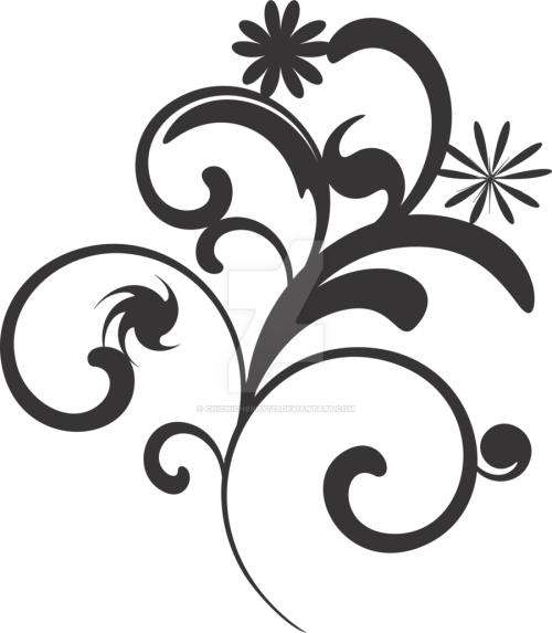 Vector Design Flower Black And White