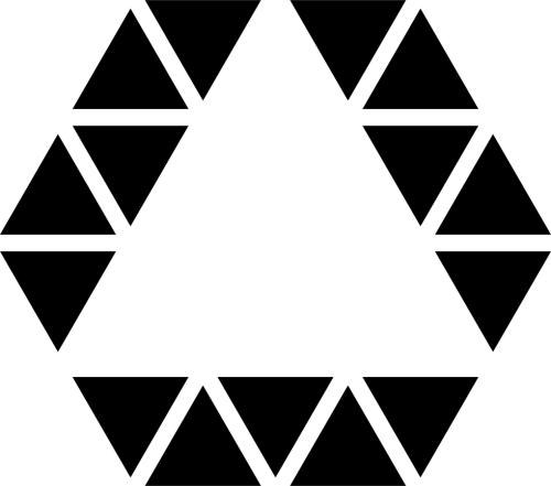 Triangle Inside Hexagon Shape Outline Of Small Triangles Logo De Cuatro Triangulos