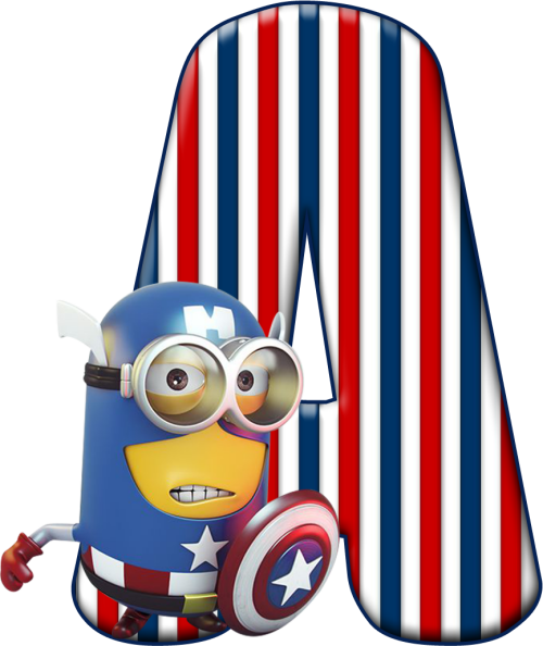 ✿✿a✿✿de Alfabeto Decorativo Captain America Minion