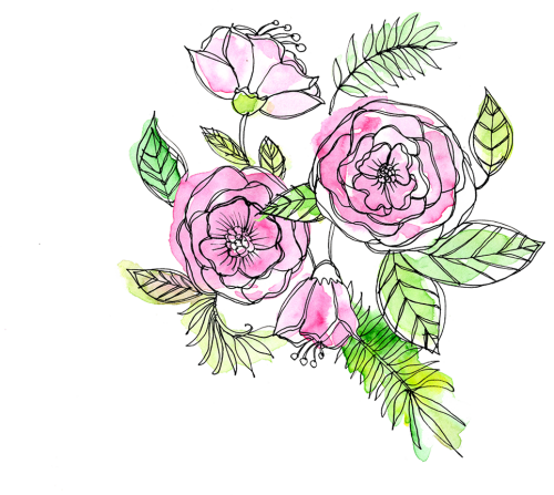 Watercolour Floral Illustration Surface Pattern Design Garden Roses