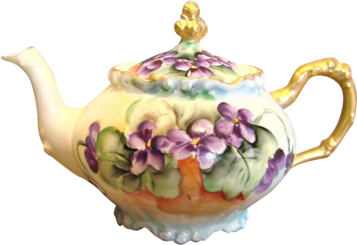 Vintage French Limoges Demitasse Teapot Hand Painted Teapot