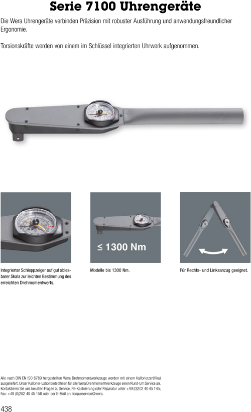 Wera Hauptkatalog Handwerkzeug Schraubendreher Maulschlüssel Clock Torque Wrench 1 (25 Mm) 0 1300 Nm