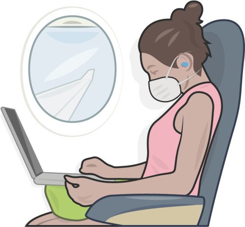 Woman Sitting On An Airplane Illustration Sitting In The Plane Cartoon