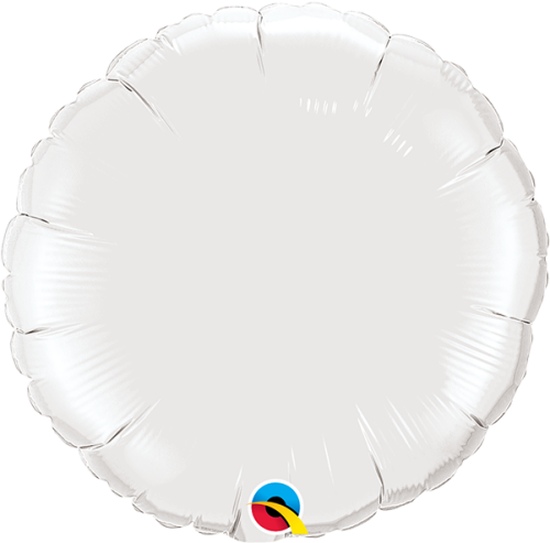 18″ White Circular Foil Balloon Balloon