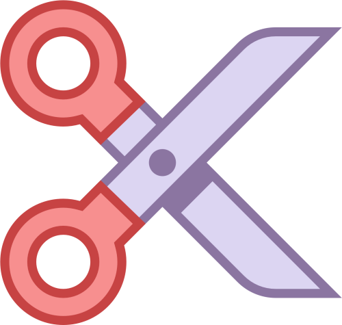 A Pair Of Scissors Opened And Pointed Right Cut Icon