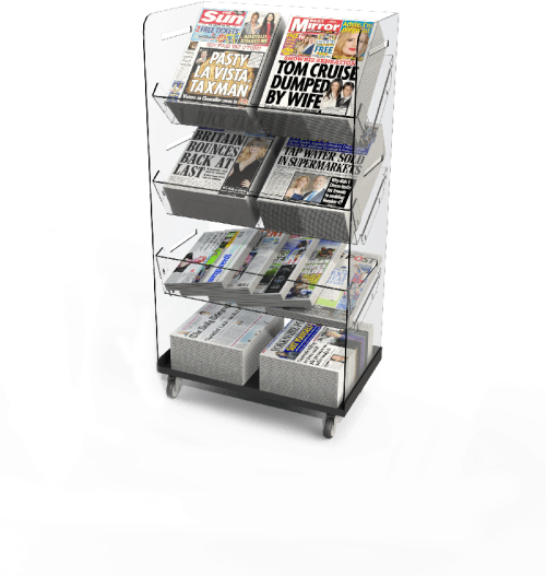 Bartuf Flexible Twin Tower Newspaper Display Shelf