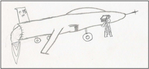 " He Is Working On A Damaged F 35 Sketch