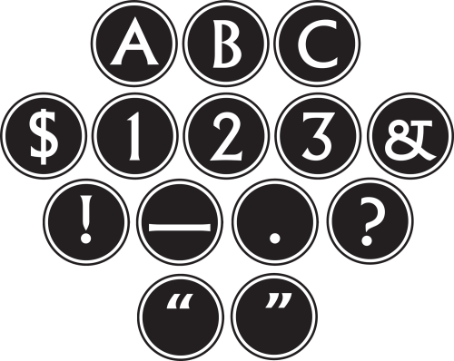 Big Bold Black & White Circle Letters Letters In Black Circle