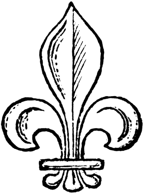 Vintage Digital Stamps Clipart Hand Drawn Fleur De Lis