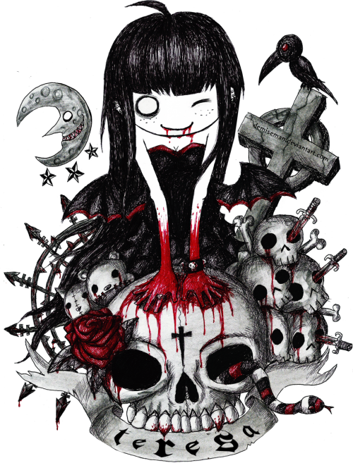 Vector Transparent Library Alice Drawing Creepy Emo Dibujos