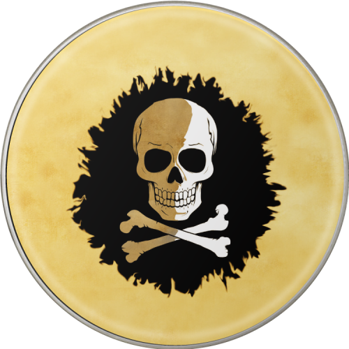 Ull & Crossbones Pirate Map Bass Drum Head Decal Tete De Mort Png