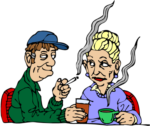 'getting To Know You' Stages Smoking And Drinking Clipart