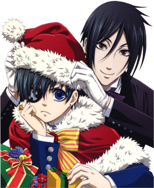 Anime, Black, Black Butler, Butler, Ceil Phantomhive, Ciel X Sebastian Christmas