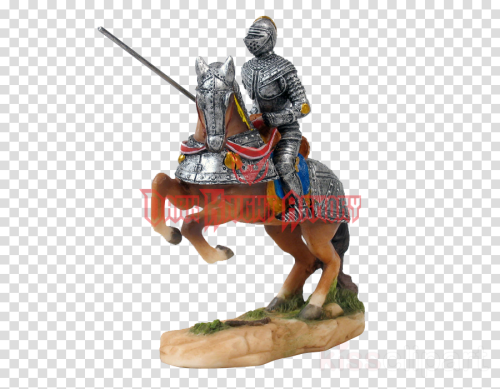 Armored Knight With Jousting Lance On Rearing Horse