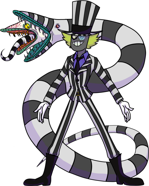 Black Hat Desguised As Beetlejuice For Haloween Cartoon