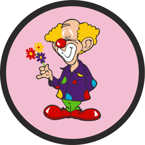 217 blank Clown With Flowers