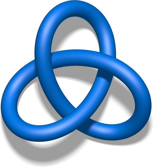 Blue Trefoil Knot Mathematical Knot