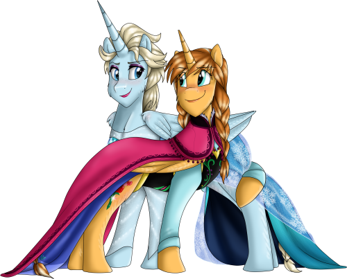 Elsa And Anna Wallpaper Png [mlf] By Namygaga Elsa And Anna As My Little Pony